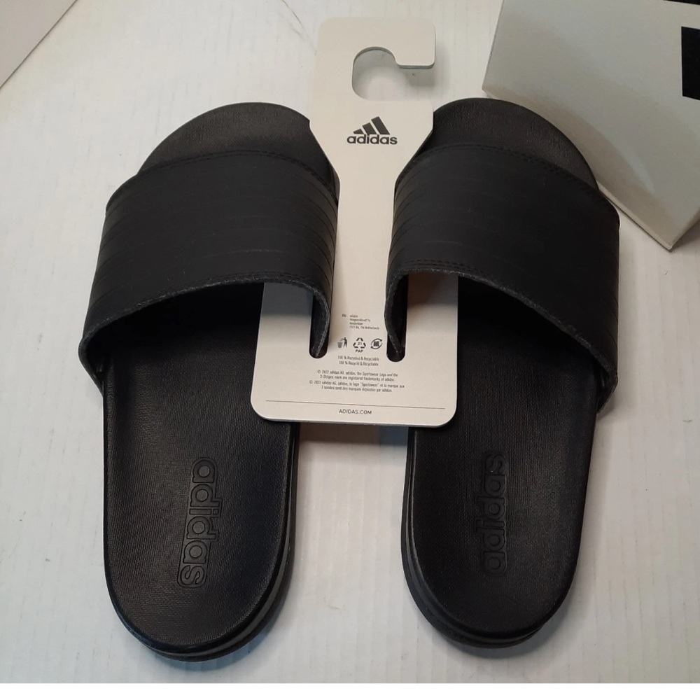 Adidas Unisex-Adult Adilette Comfort Sandals/Slides Black Men 7 Women 8 with box